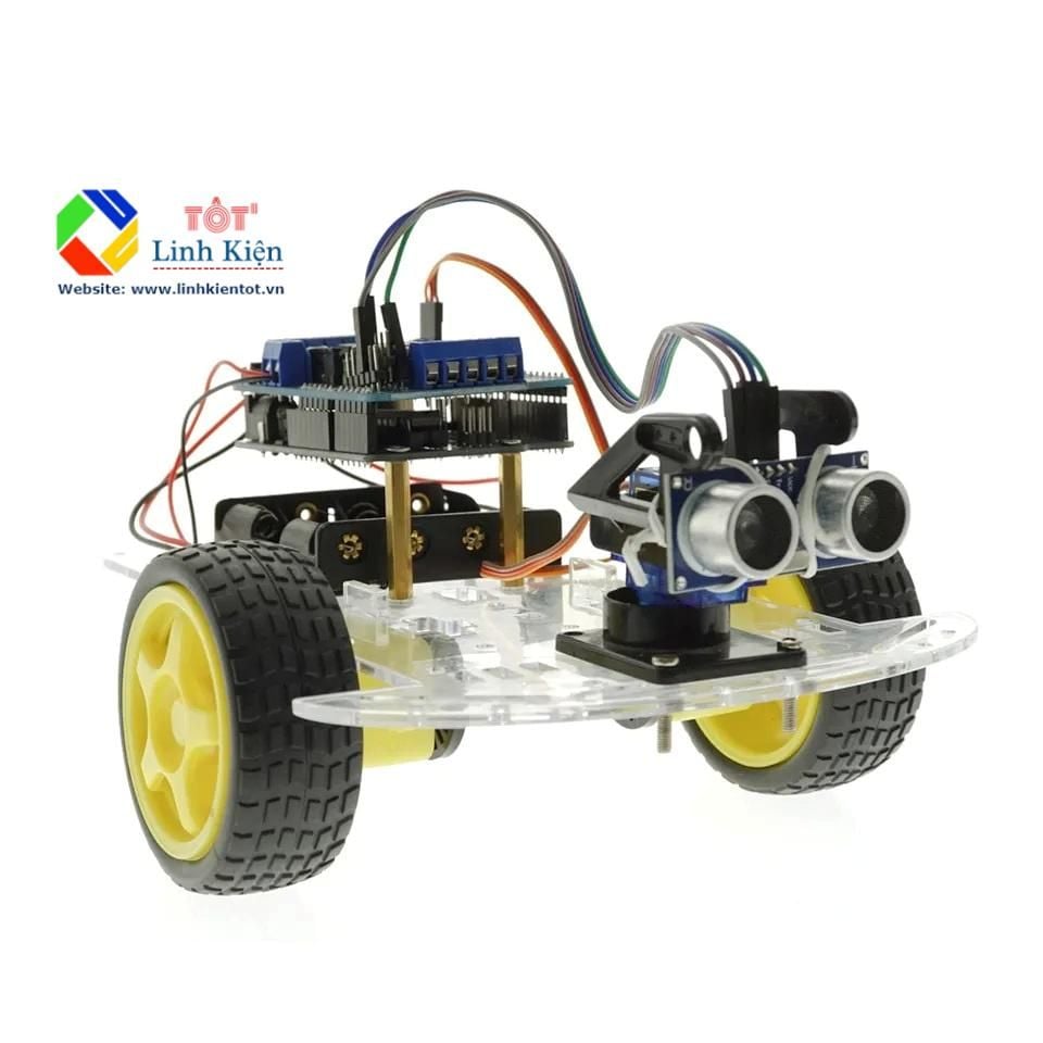 Xe Arduino Tránh Chướng Ngại Vật 3 Bánh - Car Robot Tránh Vật Cản Giáo Dục STEM
