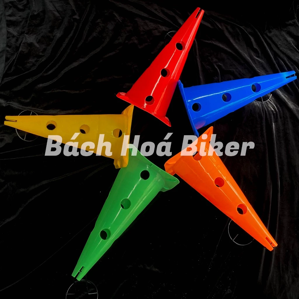 Mắc cơ, Marker, Cone, Nấm chiến thuật, Chướng ngại vật tập luyện thể thao, tập luyện kỹ năng xe máy, chơi bóng đá hình chóp nhựa cao 38cm