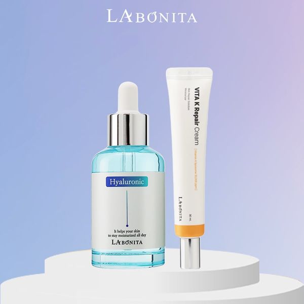  Combo Căng Bóng Làn Da Serum HA Cấp Ẩm + Kem Dưỡng Phục Hồi Da La Bonita Vita K Repair Cream 30ml 