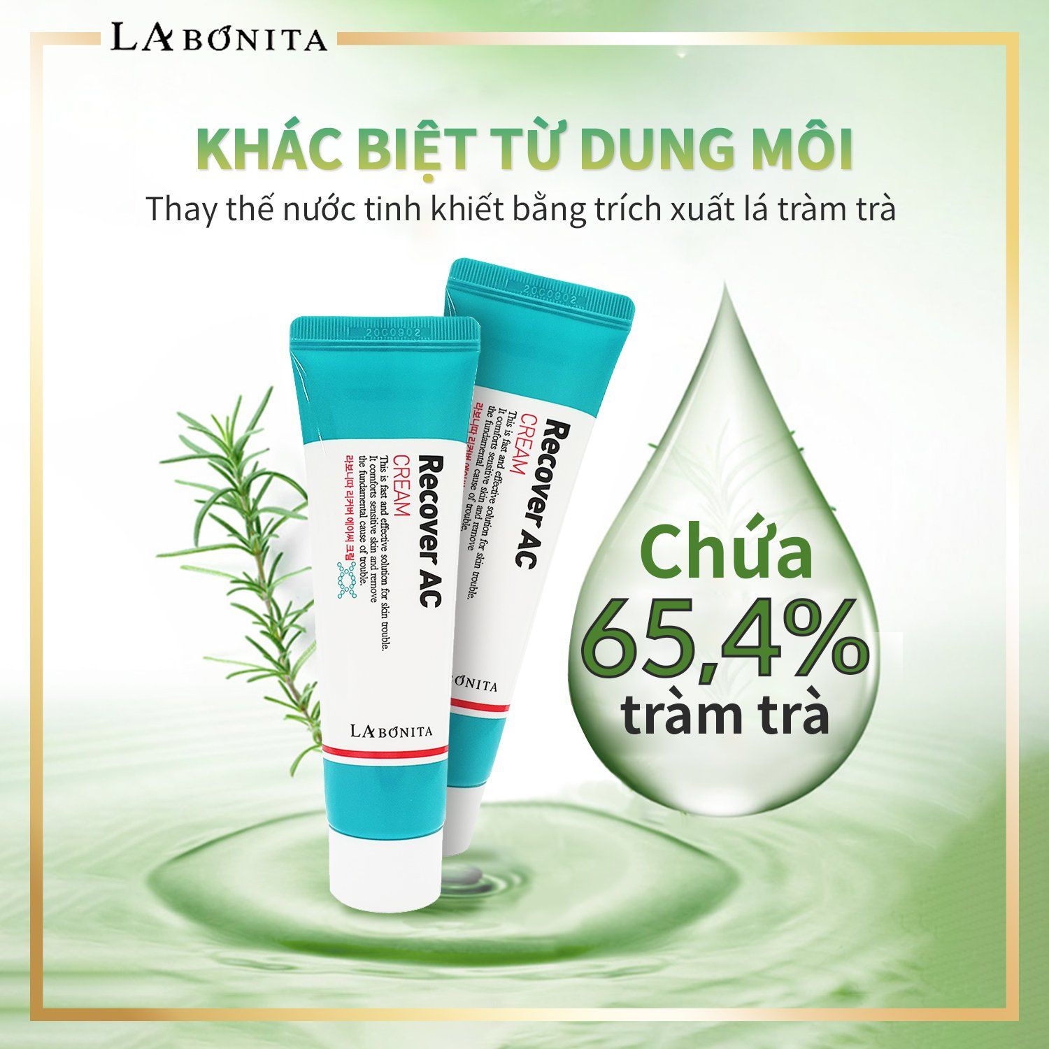  Kem Giảm Mụn Mờ Thâm Phục Hồi Da La Bonita Recover AC Cream 50ml 