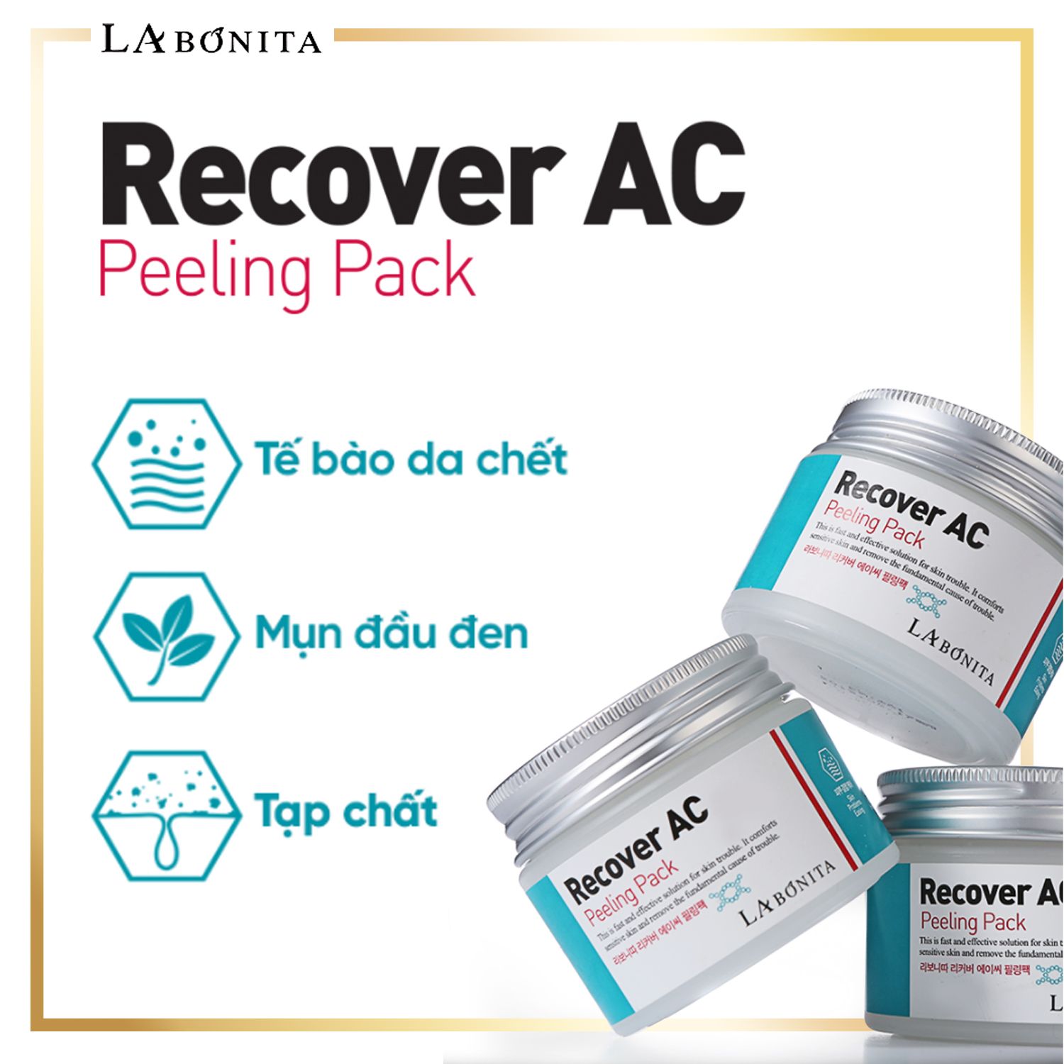  Mặt Nạ Lột Tẩy Da Chết Dành Cho Da Dầu Mụn La Bonita Recover AC Peeling Pack 50ml 