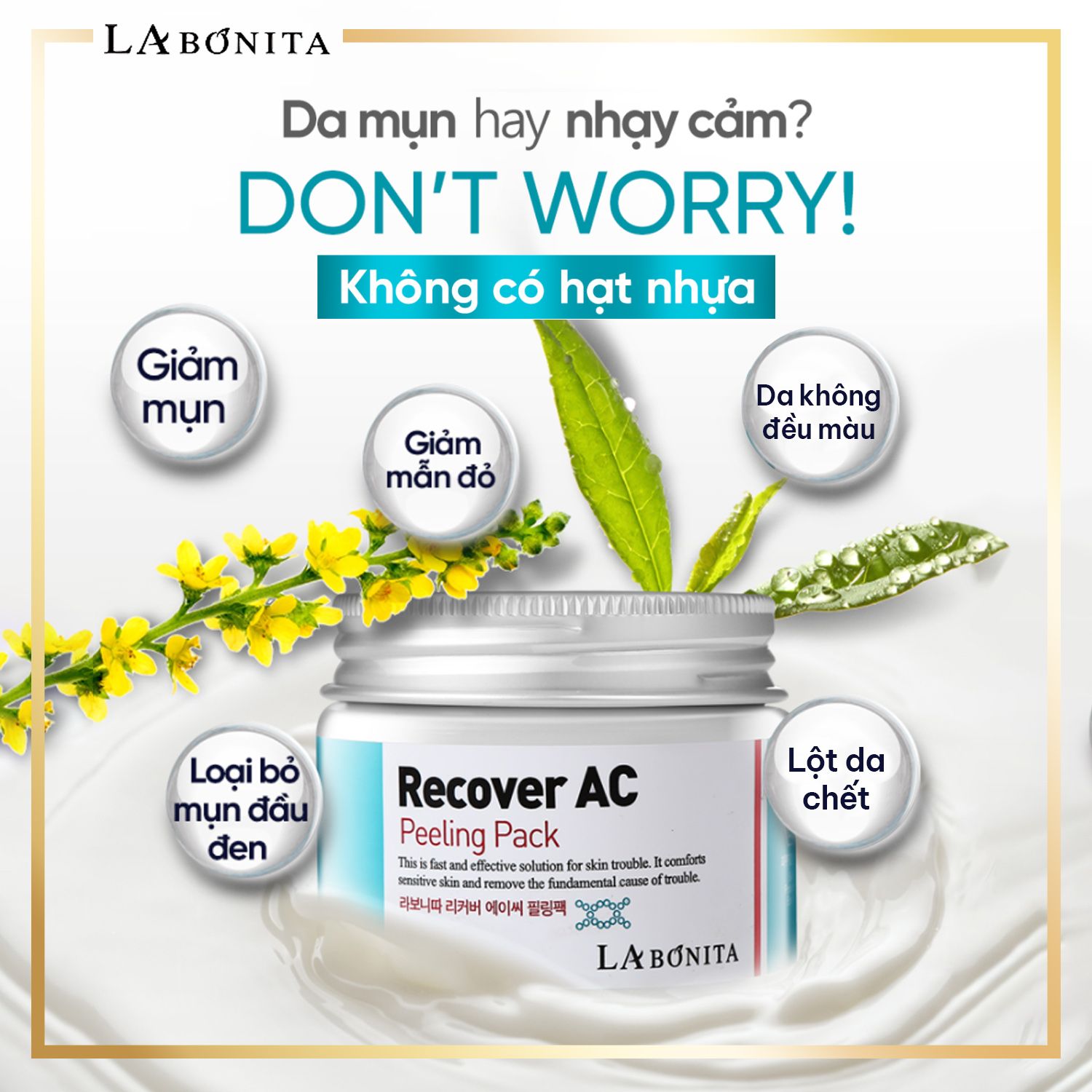  Mặt Nạ Lột Tẩy Da Chết Dành Cho Da Dầu Mụn La Bonita Recover AC Peeling Pack 50ml 