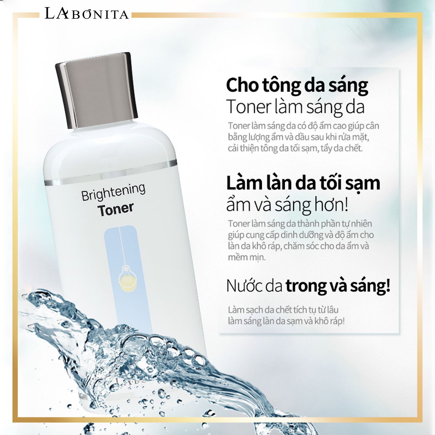  Toner Dưỡng Ẩm Và Sáng Da La Bonita Brightening Toner 200ml 