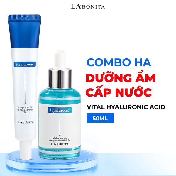  COMBO Serum HA & Kem Labonita Vital Hyaluronic Acid - Bộ Đôi Dưỡng Ẩm Sáng Da & Tăng Độ Đàn Hồi 