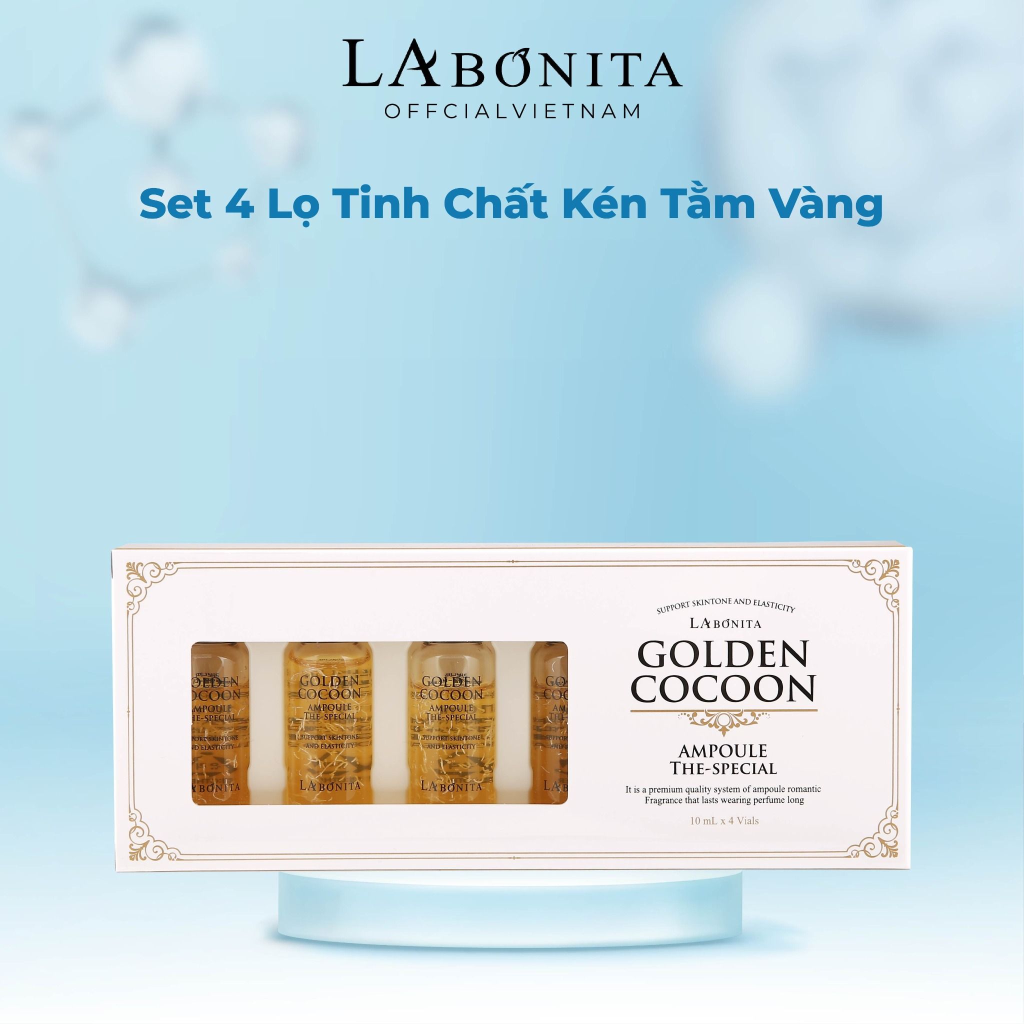  Set 4 Lọ Tinh Chất Kén Tằm Vàng La Bonita Golden Cocoon Ampoule The-Special 