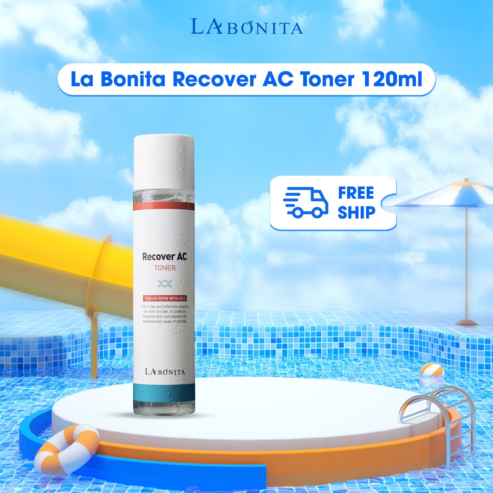  Toner Làm Dịu Da Và Cấp Ẩm Dành Cho Da Mụn La Bonita Recover AC Toner 120ml 