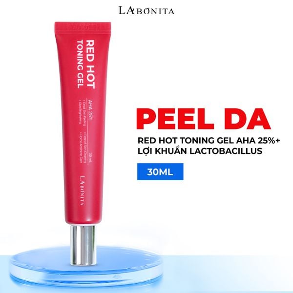  (Dạng Tuýp) Peel da Labonita Red Hot Toning Gel AHA 25%+Lợi khuẩn Lactobacillus 30ml 