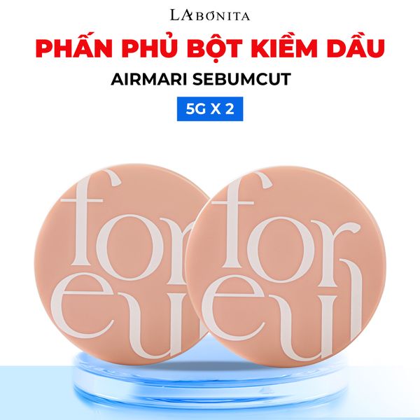  [ Combo 2 Hộp 10g] Phấn Phủ Bột Kiềm Dầu, Chống Nước Airmari Sebumcut Foreul 