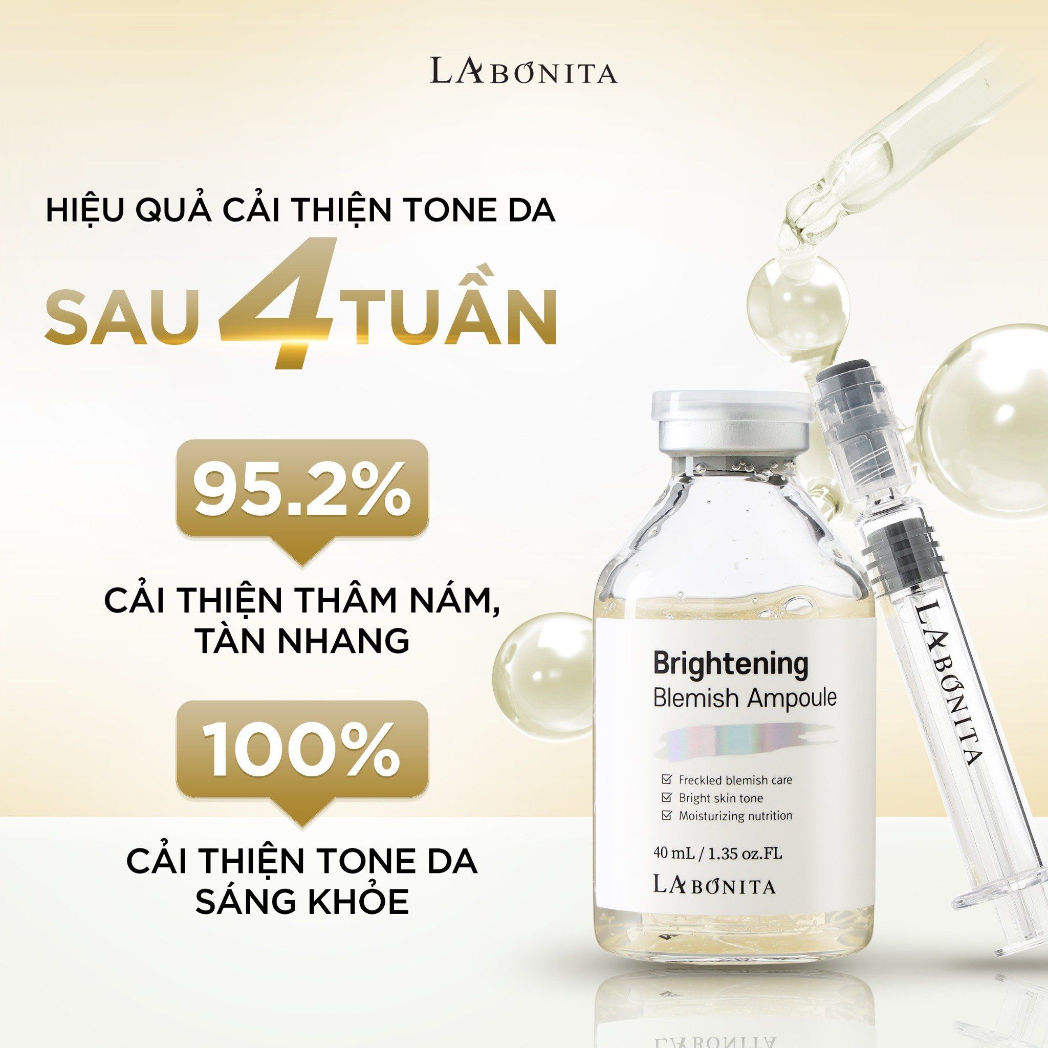  Tinh Chất Dưỡng Sáng Da Mờ Thâm Nám La Bonita Brightening Blemish Ampoule 40ml 