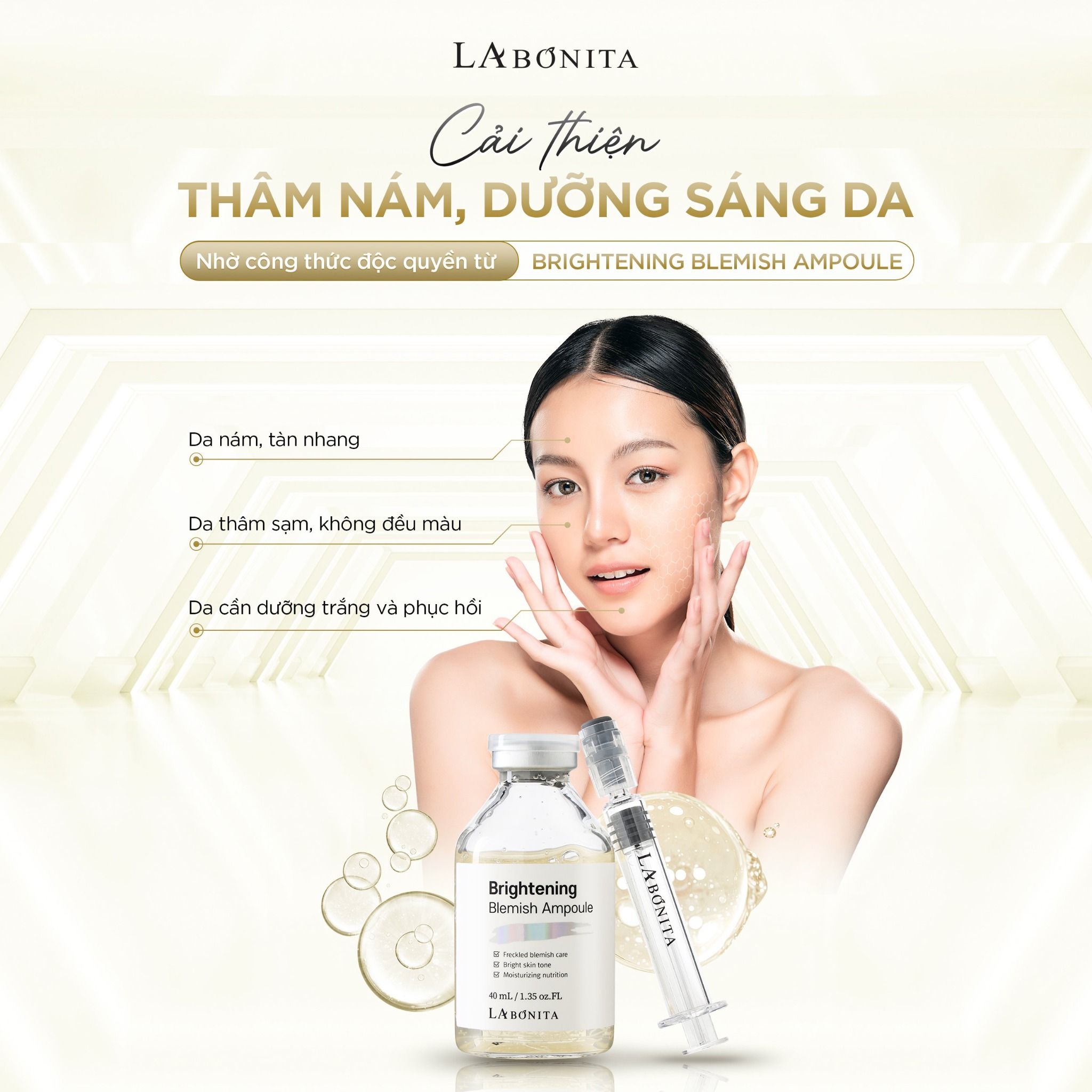  Tinh Chất Dưỡng Sáng Da Mờ Thâm Nám La Bonita Brightening Blemish Ampoule 40ml 