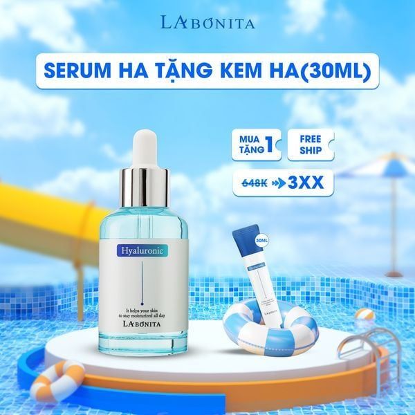  [Tặng kem HA 30ml] Serum HA Dưỡng Ẩm La Bonita Vital Hyaluronic Acid Serum 50ml 