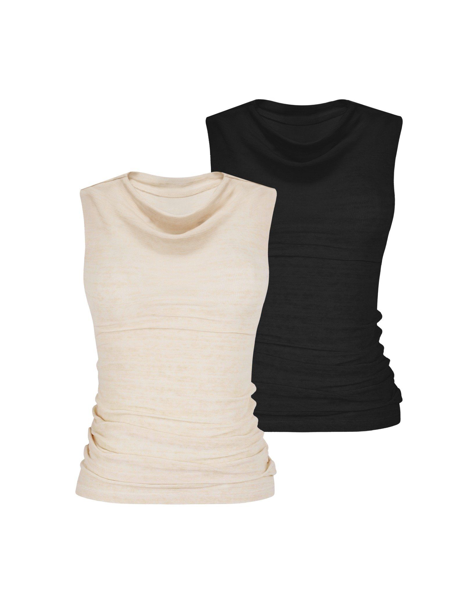 FUNNEL NECK TOP * black 