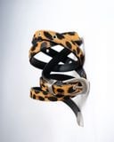  NARROW LEATHER BELT * leopard 