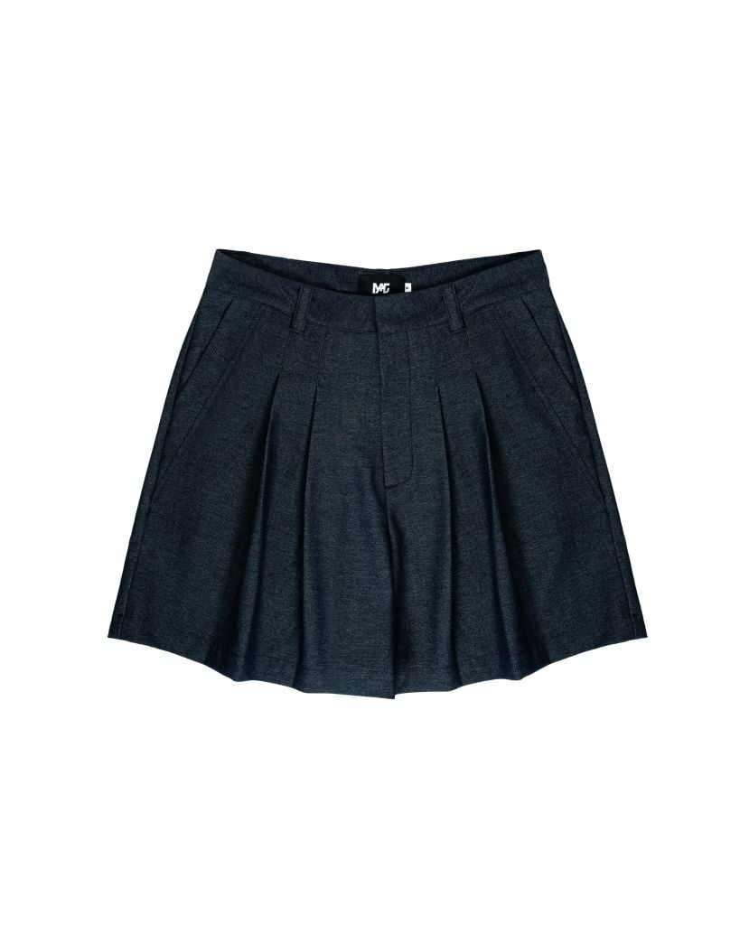  PLEAT SHORTS * dark blue 