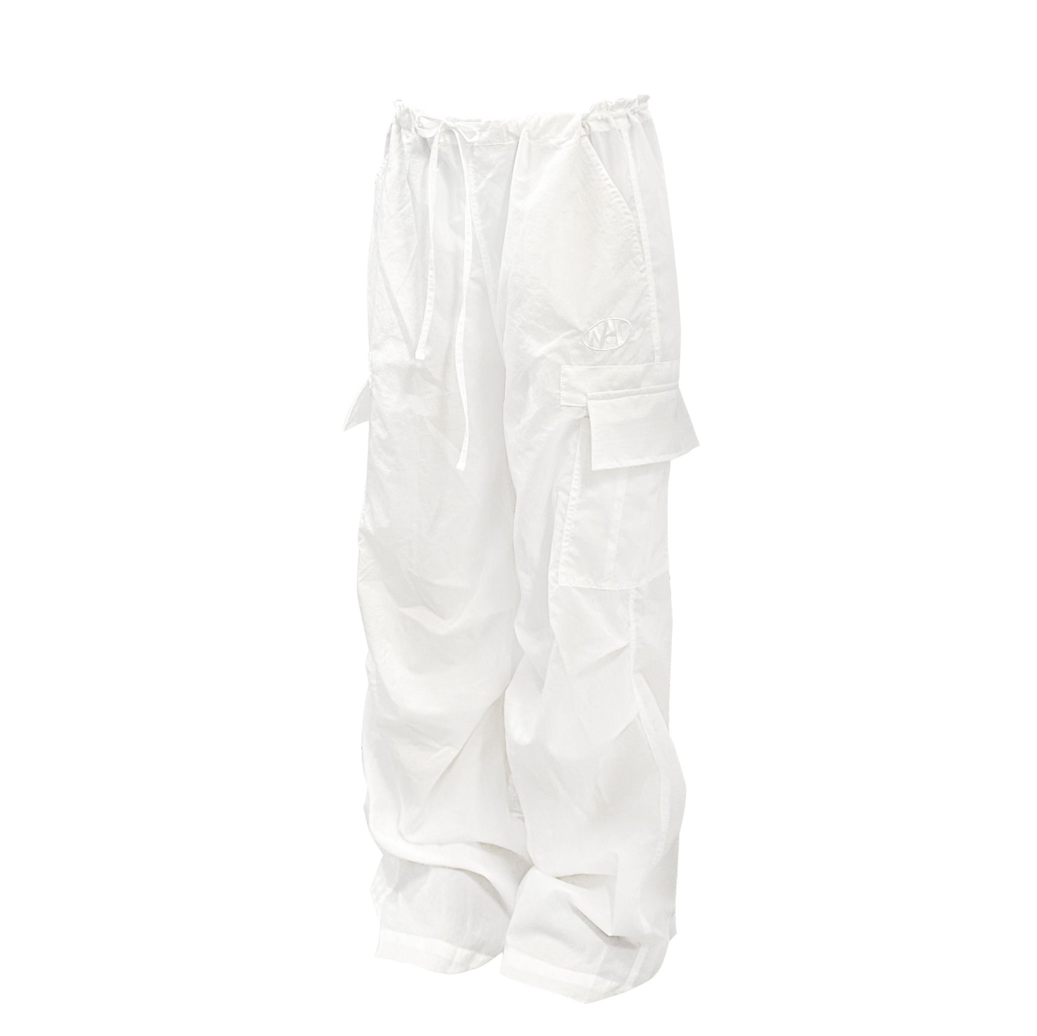 DETU PARACHUTE PANTS * white MAHU.OFFICIAL