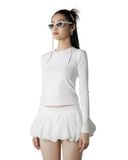  BUBBLE HEM MINI SKIRT 