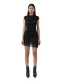  SHEER WRAP MINI DRESS * black 