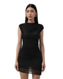  SHEER WRAP MINI DRESS * black 