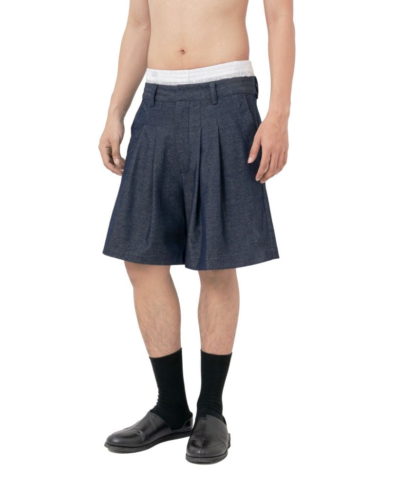  PLEAT SHORTS * dark blue 