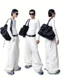  WIDE-LEG PANTS * white 