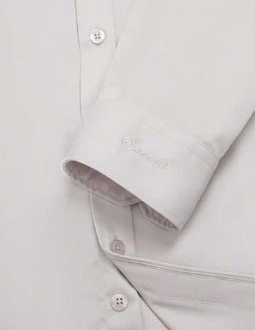 Áo sơ mi dài tay tà lượn không túi nam MLS459K4