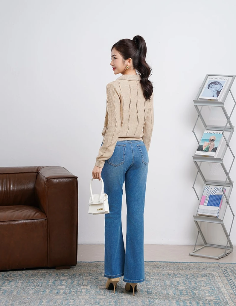 Áo len cổ bẻ nữ WAL003W4