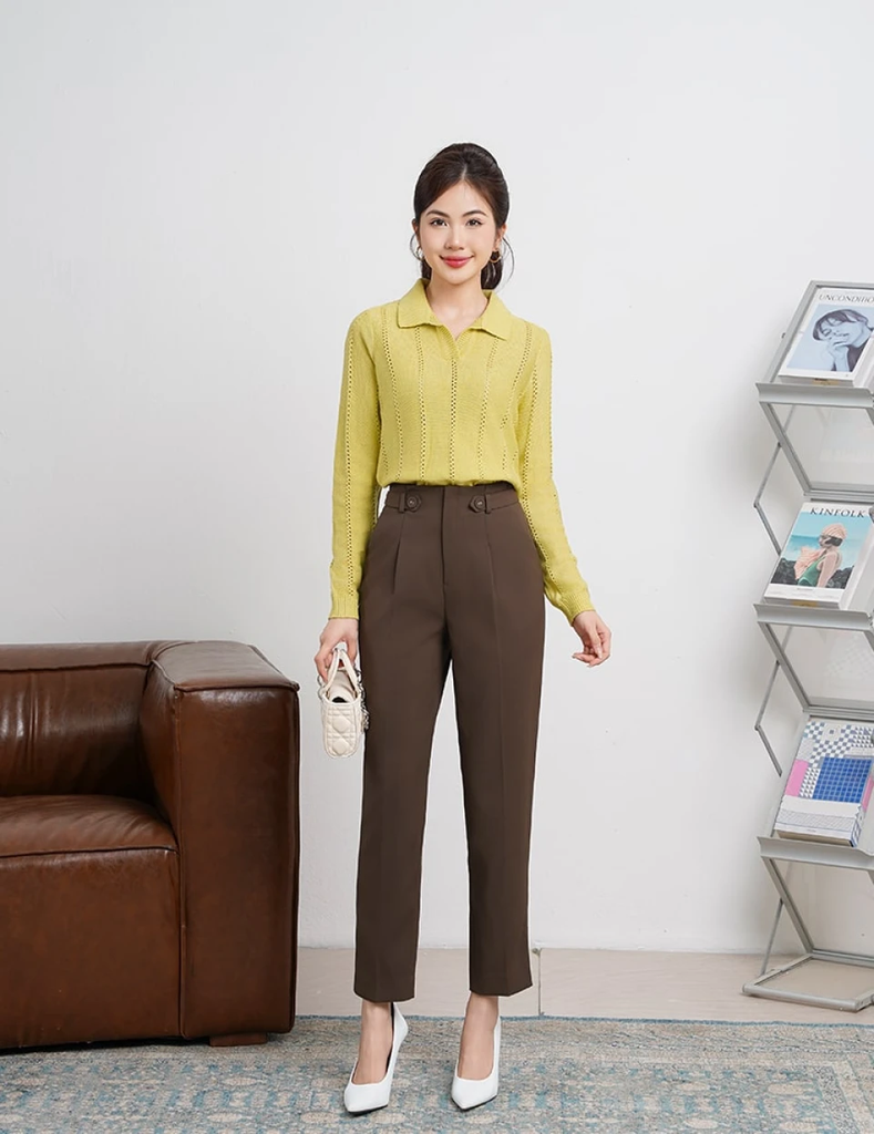 Áo len cổ bẻ nữ WAL003W4