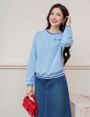 Áo nỉ cổ tròn nữ WAN002W4 dáng suông rộng