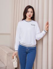 Áo nỉ cổ tròn nữ WAN002W4 dáng suông rộng