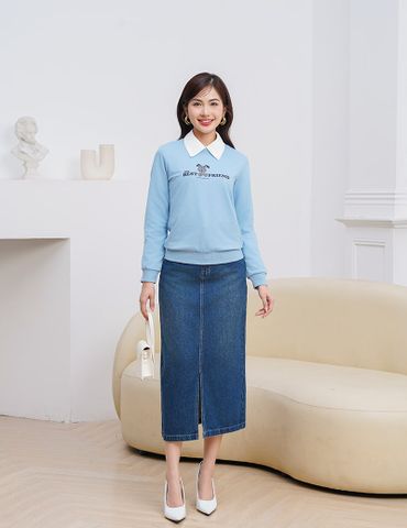 Áo nỉ cổ tròn nữ WAN004W4