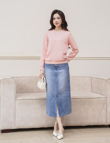 Áo nỉ cổ tròn nữ WAN006W4