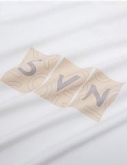 Áo thun ngắn tay cổ tròn nam in cao su trước ngực