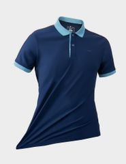 Áo polo ngắn tay nam coolmax phối dọc vai xẻ tà