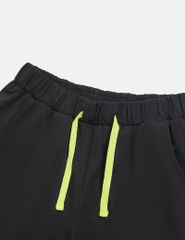 Bộ cotton hè bé trai phối tay hình in trước ngực