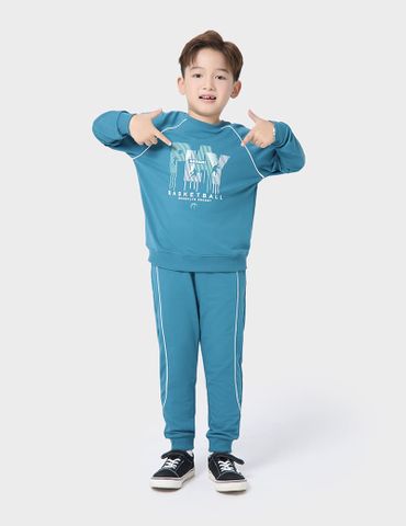 Bộ nỉ cổ tròn trẻ em BBK207W4