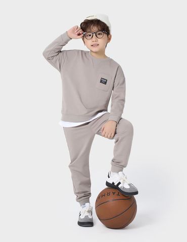 Bộ nỉ cổ tròn trẻ em BBK225W4