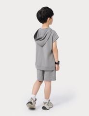 Bộ hè trẻ em sát nách hình in trước ngực quần cạp chun co giãn