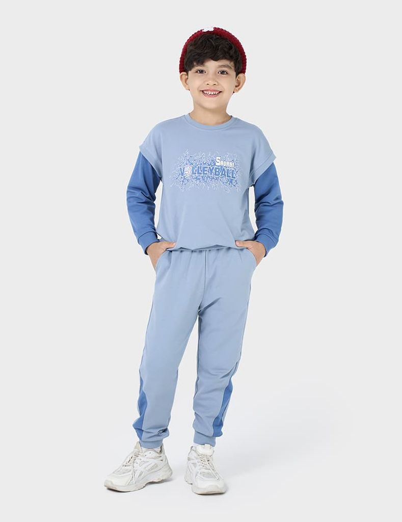 Bộ nỉ cổ tròn trẻ em BBK277W4