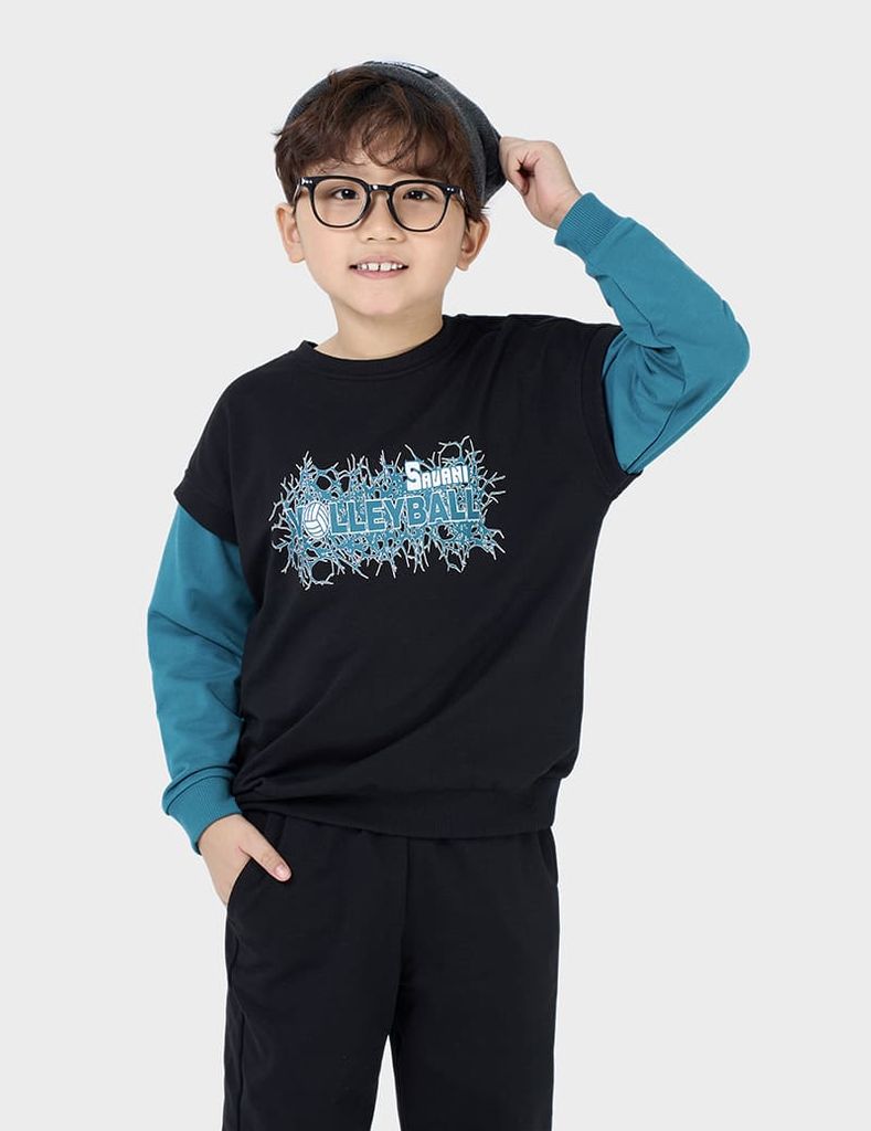 Bộ nỉ cổ tròn trẻ em BBK277W4