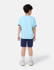Bộ hè trẻ em phối áo quần khác màu hình in trước ngực