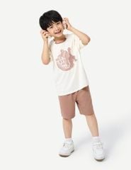 Bộ hè trẻ em phối áo quần khác màu hình in trước ngực