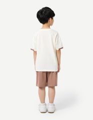 Bộ hè trẻ em phối áo quần khác màu hình in trước ngực