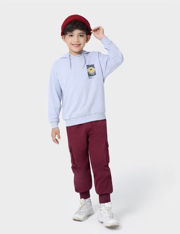 Áo nỉ mũ trẻ em BHD281W4 dáng suông rộng