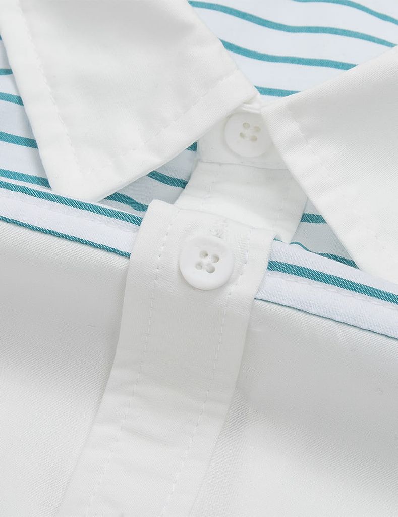 Áo sơ mi dài tay bé trai phối vai ngực