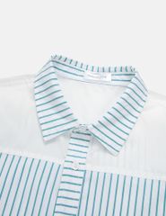 Áo sơ mi dài tay bé trai phối vai ngực