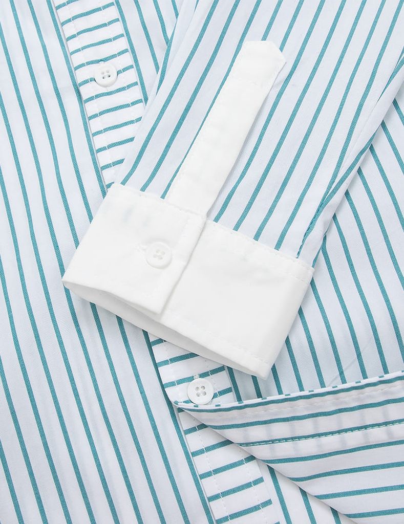 Áo sơ mi dài tay bé trai phối vai ngực