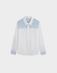 Áo sơ mi dài tay bé trai phối vai ngực