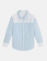 Áo sơ mi dài tay bé trai phối vai ngực