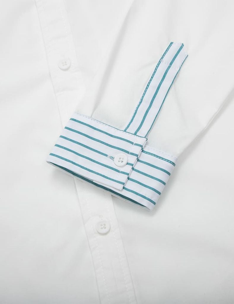 Áo sơ mi dài tay bé trai phối vai ngực