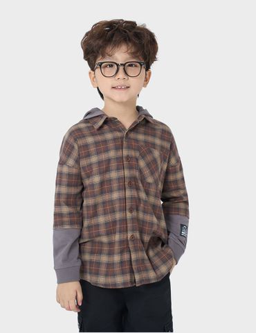 Áo sơ mi dài tay trẻ em dáng suông rộng